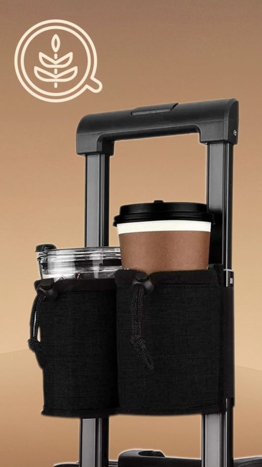 Travel Luggage Cup Holder | Hands-Free Drink Carrier