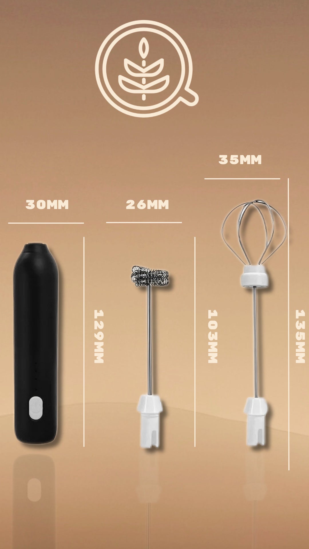 Xiaomi Portable Milk Frother – USB Rechargeable, 3-Speed Handheld Coffee Mixer